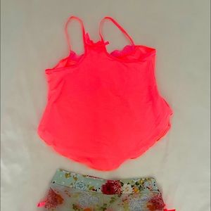 💫 New pajamas, shorts, pink with light green, size XL.